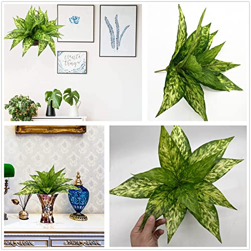 Artificial Agave Fake Plants, Faux Grass Shrubs Plastic Flower Plant for Wedding Party Office Indoor Outdoor Home Yard Garden Greenery Leaves Decor UV Resistant Planter Filler Decoration Yellow 4 Pack - color: Agave Grass/ Yellow / 4 Pack