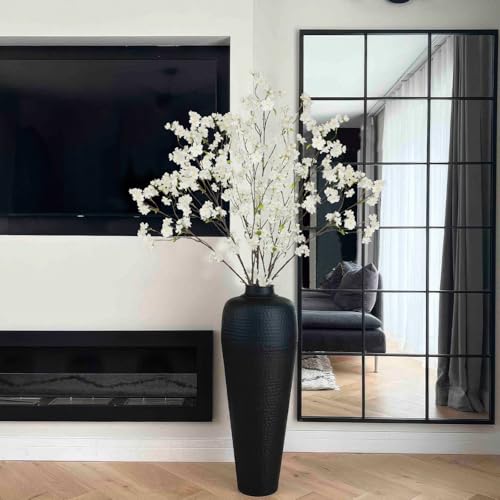CISDUEO White Cherry Blossom Branches Long Stem Artificial Flowers for Tall Vase Silk Flower Bulk Plum Blossom Flowers for Indoor Home Decor Bedroom Wedding Floral Arrangement Table Centerpieces Party - color: White