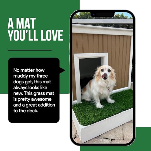 MAYSHINE Fake Grass for Dogs, Artificial Turf Grass Indoor Outdoor, Mat for Dogs Soft Blades, Cesped Artificial for Patios, Dog Astro Turf for Balcony, Quick Clean, Easy Rinse Patio Rug, 29.5"x17" - size: 29.5" x 17", style: Without Drainage Holes