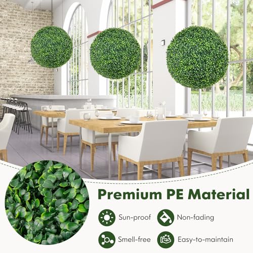 Goplus 2 PCS 20 Inch Artificial Plant Topiary Ball, Round Faux Boxwood Balls Outdoor, Fake Plant Sphere for Front Door, Porch, Backyard, Balcony, Patio, Garden, Wedding and Home Décor - size: 20 Inch