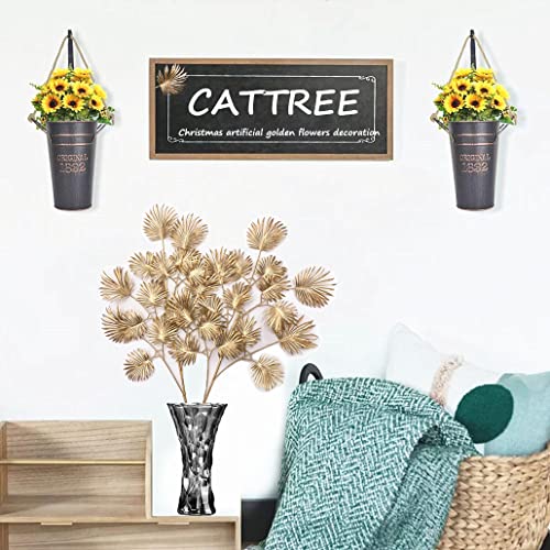 Artificial Golden Plants for Christmas Decor, Tall 30 Inch Faux Palm Leaves Plastic Fan Leaf Fake Tropical Monstera Tree for Indoor Outdoor Wedding Party Big Vase Filler DIY Decoration - Gold 2 Pack - color: (Tall) Golden Tropical Monstera Leaves - 2 Pcs