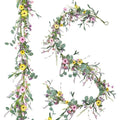 6.5FT Wildflower Daisy Garland Flower Garland with Daisy Lavender Faux Floral Vine Summer Spring Garland for Mantle Baby Shower Wedding Arch Front Door Porch Staircase Summer Spring Decor (1 Pcs)
