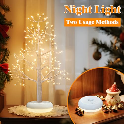 PEIDUO Small Christmas Tree with 136 Lights, 1.64 FT Rechargeable Artificial Trees with 6 Modes, Timer & Dimmable Control, Fairy Light Spirit Tree for Christmas Decorations Indoor Home Decor (2PK) - style: 2PK Christmas tree