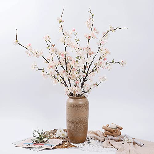 LESING 4pcs Artificial Cherry Blossom Flowers, 41.4" Realistic Fake Silk Long Stems Artificial Cherry Blossom Branches for Floor Table Home Wedding Decoration (Light Pink -1) - color: Light Pink -1