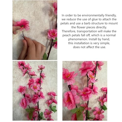 7FT Artificial Cherry Blossom Tree - Pink Flowers Indoor/Outdoor Decor for Wedding Party Home Christmas - Handmade Faux Tree with Wood Trunk