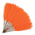 50pcs Orange Pampas Grass 21.6 Inch Non-Shedding Faux Pampas for Vibrant Warm Home, Boho Weddings and Terracotta Tone Vase Arrangements - color: Orange