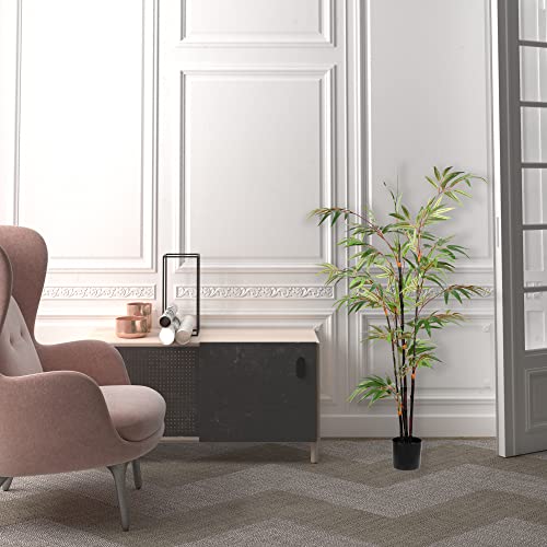 Vickerman Everyday 4' Artificial Potted Black Japanese Bamboo Tree - Premium Lifelike Faux Plant for Home or Office Decor - Maintenance Free Bamboo Tree - size: 4ft