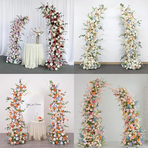 Curved Wedding Arch Backdrop, 6FT&7FT Half Arch Balloon Stand for Ceremony, Birthday, Anniversary, Bridal, Baby Shower, Floral Decoration