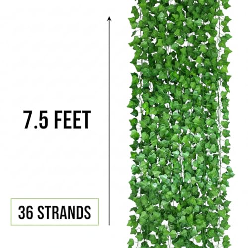 270 Feet 36 Pack Fake Vines for Room Decor, Artificial Ivy Greenery Garland Vine Leaves, for Bedroom, Garden Wall, Indoor Outdoor
