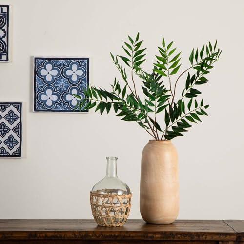 Nearly Natural 38-in Artificial Palmate Fern Stems, Set of 3 Long Stem Artificial Ferns for Home or Office Décor, Faux Palmate Ferns for DIY Decoration