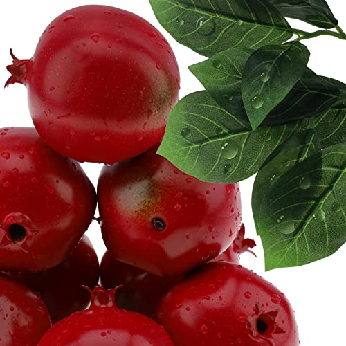 Gresorth 6pcs High Grade Fake Pomegranate Decoration Artificial Realistic Fruit Simulation for Home Party Holiday Christmas Display - color: L