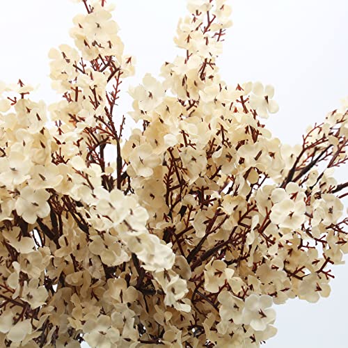 Hananona 10 Pcs Babys Breath Artificial Flowers Real Touch Fake White Flowers Silk Flowers for Spring Wedding Decor Indoor Floral Arrangement Table Centerpieces Home Decor (White, 10) - color: White