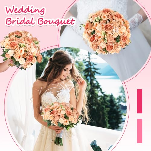 Olgaa 12 Bundles Peonies Artificial Flowers Silk Flowers Faux Peony Fake Peony Hydrangea Flower Bouquet Bulk for Vase Filler Centerpiece Table Decorations Wedding Arch Flowers (Yellow) - color: Yellow