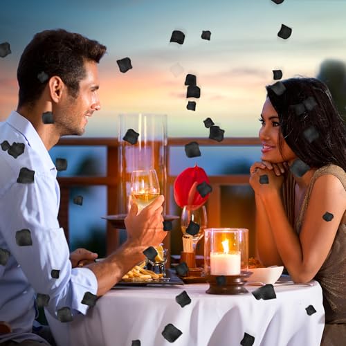 SITUMEIZI 3000PCS Black Rose Petals for Romantic Night for Her Set Flowers Wedding Party Decoration Marriage Proposals Decor Petals Fake Rose Artificial Silk Rose Petals Halloween - color: Black, size: 3000