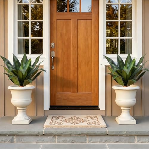 22 inch Artificial Agave Outdoor Set Spiky Edged Agave Artificial Plants Suitable for Indoor Home Decor Realistic and UV-Resistant Artificial Succulents Planters Not Included 2 Piece Set - color: Agave Spines, size: 22in