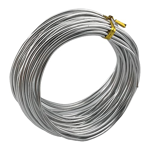 11 Yard Aluminum Wire Bendable Metal Wire Jewelry Craft Wire Beading Floral Making Jewelry Making Doll Making (9 Gauge, Silver Color) - color: Silver Color, size: 9 Gauge