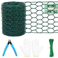 Floral Chicken Wire for Craft,4 x 118 Inch Lightweight Galvanized Hexagonal Chicken Wire Netting, 2mm Thickness Chicken Wire Fence for Garden Poultry, Chicken Wire Mesh with Gloves, Wire Ties, Plier - size: 4 x 118 Inch
