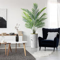 Artificial Tree in Abstract Ink Planter, Fake Areca Tropical Palm Silk Tree for Indoor and Outdoor Home Decoration - 66" Overall Tall (Plant Pot Plus Tree) - style: Areca Palm Tree