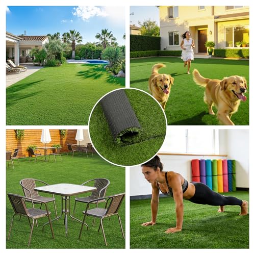 HEBE Artificial Grass Turf Rug 2'x6', Fake Grass Mat with Drainage Holes | Washable Reusable Turf Carpet Runner Dog Pee Grass Pads for Dogs Potty, Lawn, Balcony, Indoor Outdoor - size: 2' x 6'