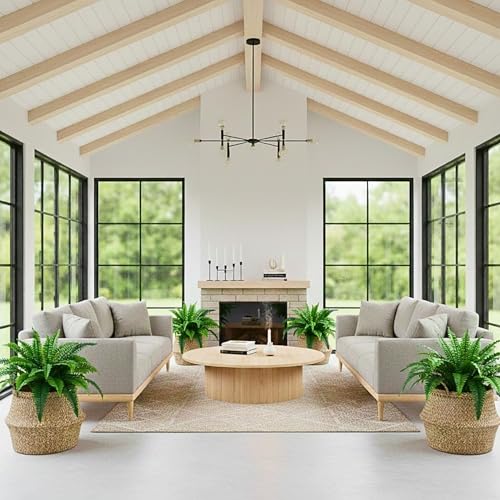 Nearly Natural 32in Boston Fern Set of 2 - Realistic Artificial Fern Plants with Flexible Branches and Lifelike Leaves, Low-Maintenance Indoor Ferns for Home and Office Decor