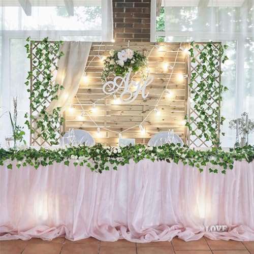 CEWOR 14pcs 98 Feet Fake Vines for Room Decor Artificial Vines Ivy Leaves Hanging Greenery Garlands for Home Bedroom Wall Wedding - size: 14pcs of vines