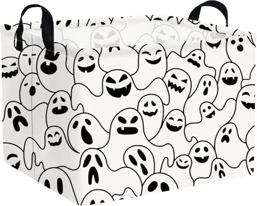 Halloween Ghost thriller basket,Empty Halloween basket,Horror and thriller decor,Trick or Treat Box for Boys and Girls,Horror decor(Ghost) - color: Ghost