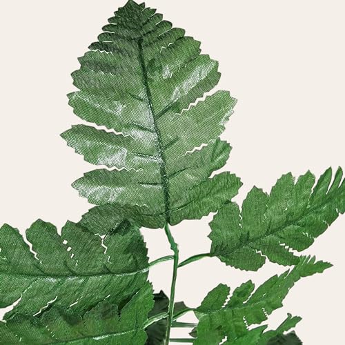 Bagged Set of 6 Silk Leather Fern Bundles - Each Bundle Contains 12 Individual Stems- Total of 72 Greenery Stems