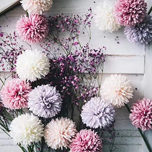 Foraineam 12 Pcs Artificial Flowers Multicolor Silk Hydrangea Fake Flowers Bridal Wedding Bouquet for Home Office Party Wedding Decoration