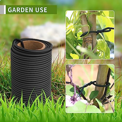 Garden Flexible Wire Tie, Soft Twist Plant Ties Support Plant Vines for Supporting and Fixing Garden Planting Branches Vines & Stems ，Organize Data Wire and Office Organization 65.6’ ( 3.5MM) (black) - color: black（65.6ft）