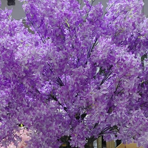 Artificial Cherry BlossomTrees Artificial Lilac Handmade Dark Purple Tree Indoor Outdoor Home Office Party Wedding (5.2FT Tall/1.6M)