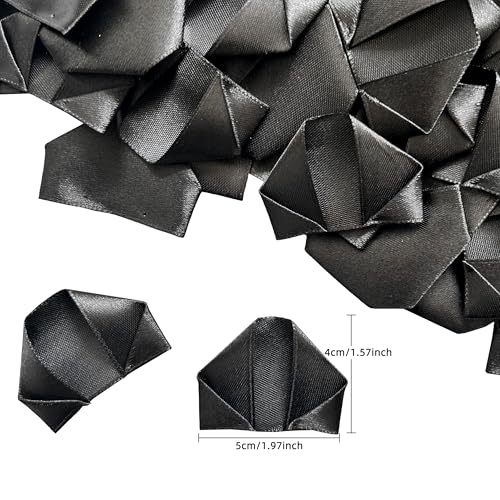 Easy & Affordable Eternal Rose Making: 300Pcs Pre-Assembled Satin Petals. DIY Your Own Long-Lasting Flowers for Weddings, Birthdays, (300 Pcs Black) - color: 300 Pcs Black