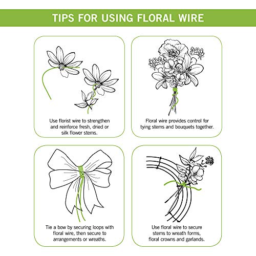 FloraCraft 26 Gauge Floral Wire 270 Feet Green