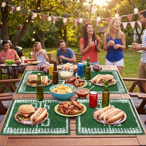 Suncalla 8 Pcs Football Grass Placemats Table Centerpieces Decoration 12 x 12 Inch Artificial Grass Mats Number 40 Football Table Placemats for Soccer Tailgate Birthday Party Decor Supplies - color: Number 40, size: 12 x 12 Inch