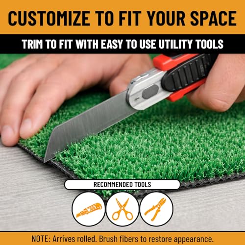 Ottomanson Artificial Grass Runner Lite 31" x 36', Fake Grass for Pathway, Side Yard & Patio Border, Outdoor Turf Runner with Drainage Holes, UV Resistant - size: 36-ft