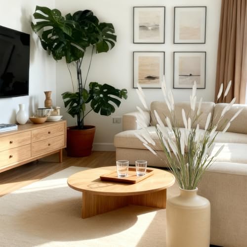 4 Pcs Bunny Tails Artificial Flowers Spring Summer Plants Boho Pampas Grass 32" Floral Stems with Green Artificial Wheat Grass White Dried Flowers Arrangements for Fall Vase Home Decor Wedding - color: White