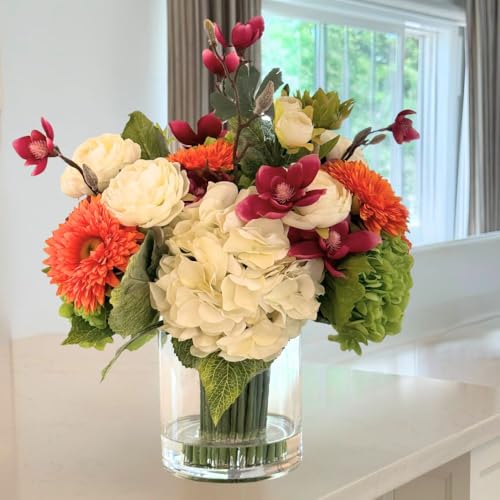 Flourish Your Own Way, Faux Floral Arrangement, Large-Size Premium Artificial Indoor Flower Display with Beautiful Blooms and Foliage That Lasts Forever - High Energy Natural Looking Floral - color: Flourish Your Own Way