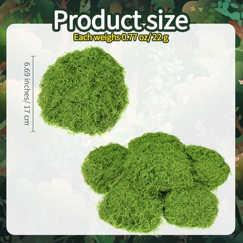 Solsew 6 Pcs Artificial Fake Green Moss for Potted Plant Indoor Waterproof Decorative Faux Moss Decor for DIY Crafts Garden Wedding Party Decoration (Bright) - style: Bright