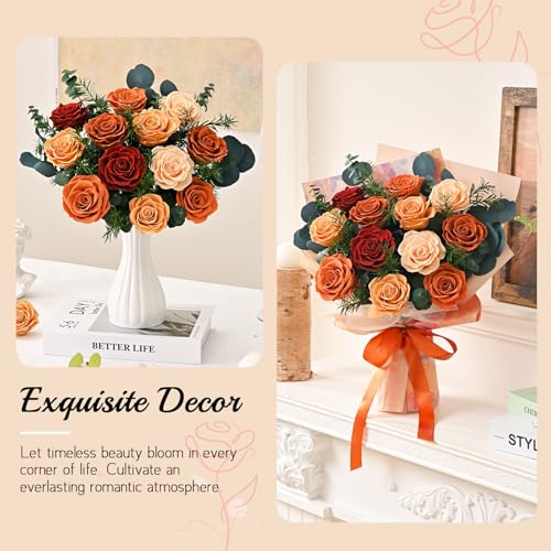 Flower Bouquet 12-Piece Preserved Roses Yellow - color: Yellow-12, size: 12 Roses