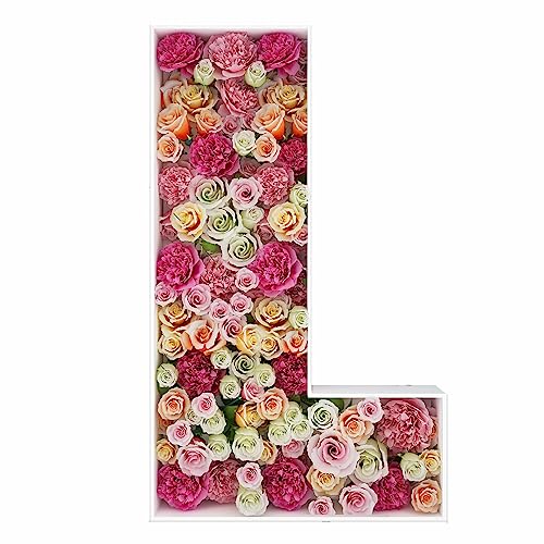 2FT Letter L Mosaic Balloon Frame Letter DIY Fillable Letters Kit for Birthday Party Wedding Backdrop Decor - color: Letter L, size: 2FT