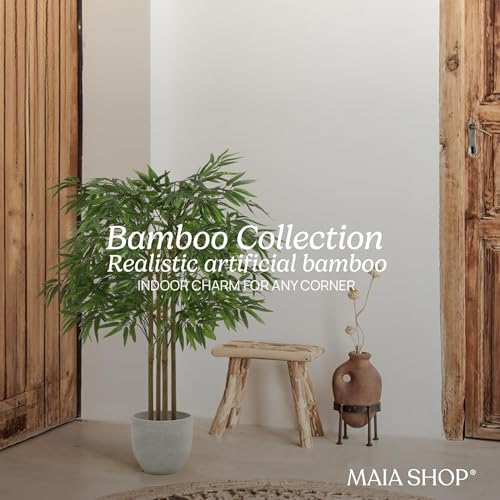 Maia Shop 3ft 5in Artificial Bamboo Tree Plant for House, Apartment or Office – Realistic Fake Indoor Plants for Living Room, Bedroom, Bathroom, Entryway or Patio – Faux Greenery for Home Décor - color: Bamboo, size: 3ft 5in
