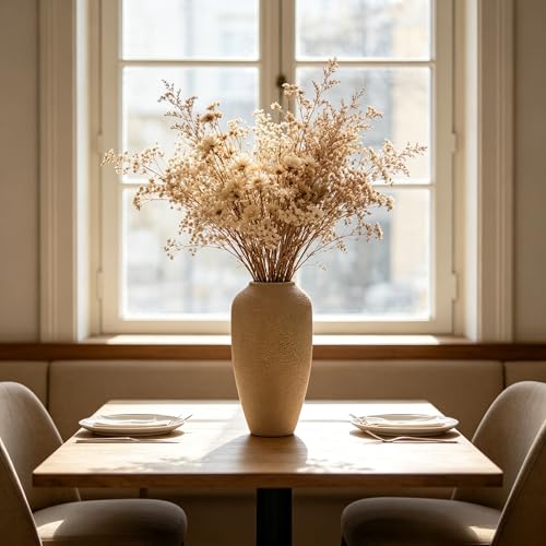 Hosley 11 in High Enamel Finish Metal Vase, Ideal for Dried Flowers Gift for Floral Arrangements Wedding Home Spa Votive Candle Gardens - color: Enamel Finish
