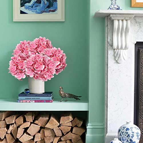 DILATATA Large Single Headed Pink Hydrangea 26" Artificial Hydrangea Flowers Fake Hydrangeas for Wedding Bouquet, Home, Party, Store, 3 - color: Light Pink #3, size: 3PCS