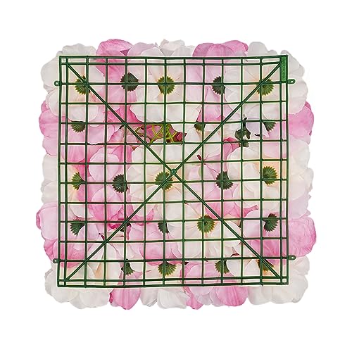 Artificial Flower Wall Panels, Silk Wedding Flower Wall Backdrop Panel, 3D Floral Panel Artificial Floral Wall Mat Flower Screen for Photo Party Wedding Wall Background Decor (12PCS Pink+White) - color: 12pcs Pink+white