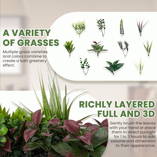 Artificial Grass Wall Boxwood Plant Panel: 20"x20"(6P) UV Resistant Green Leaves Faux for Interior Wall Backdrop,Garden and Indoor Outdoor Wall&Fence Covering Privacy，Party Wall Fence Decor - size: 20"x20"(6P)