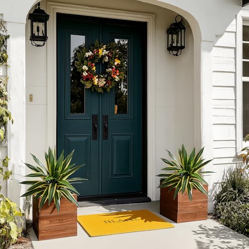 Artificial Agave Plant Fake Agave Planters for Indoor Outdoor Faux Agave Plants Real Touch Realistic Greenery for Home Living Room Office Bathroom Garden Front Porch Patio Decor (17inch-2 Pcs Yellow) - size: 17inch-2 Pcs Yellow