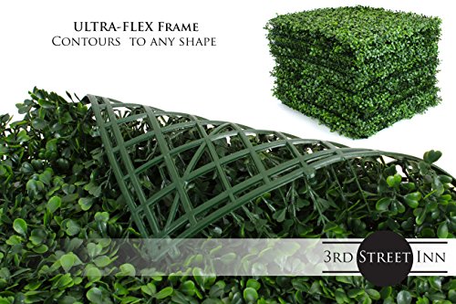 3rd Street Inn Artificial Greenery Wall Panels for Privacy - 20x20 4-Pack - color: Boxwood