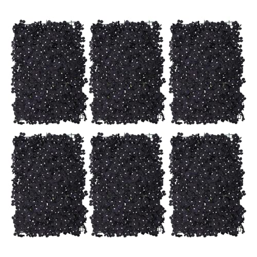 Black Hydrangea Wall Panel, 6pcs 23.62" X 15.75" Artificial Hydrangeas Flowers Silk Fabric Wall Mat for Halloween, Thanksgiving, Wedding, Party Event Decor - color: Black Hydrangeas, size: 6 pieces