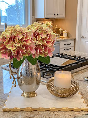 DILATATA Fake Hydrangeas Real Touch Hydrangea Flowers 26" Large Artificial Hydrangea Flowers Silk Hydrangea for Wedding Bouquet, Home, Party - color: Yellow Peach #3, size: 3PCS