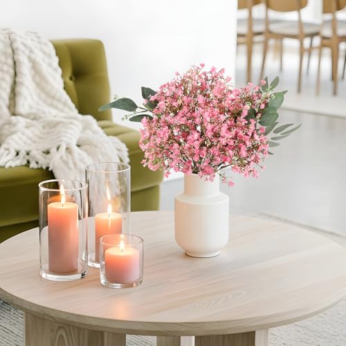 N&T NIETING 12Pcs Babys Breath Artificial Flowers,Real Touch Fake Cherry Blossom Pink Flowers Faux Flowers Bouquets for Vase Home Office Wedding Spring Indoor Outdoor Centerpiece Table Decorations - color: Cherry Blossom Pink, size: 12PCS
