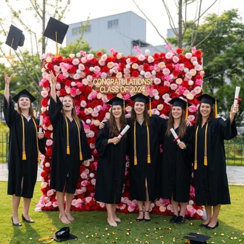 Artificial Flower Wall Panels 4Ft x 8Ft, 5D Silk Wedding Flower Wall, Photo Booth Flower Backdrop for Wedding, Baby Shower & Bridal Shower Decor (4x8 ft Red-Panel Only) - size: 4x8 ft Red-Panel Only